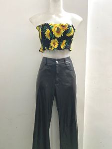 Sunflower Printed Tube Top