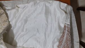 White Flared Gown With Shining Lining