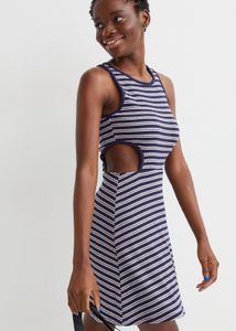 H&M Blue Ribbed Jersery Dress