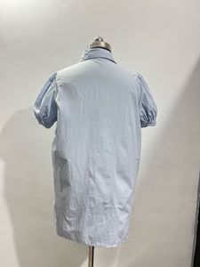 Blue Puff Sleeve Shirt