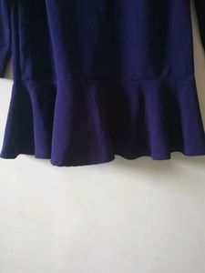Korean Women&#39;s Navy Blue Dress
