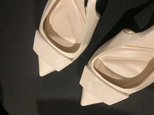 Zara white heeled slingback shoes