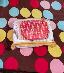 White And Red Real Mirror Work Lehenga