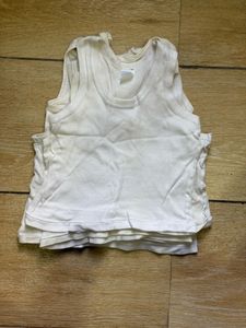 7 White Kids Vests (9-12 Months)