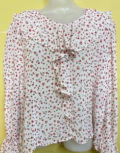 See Through Strawberry Print Top