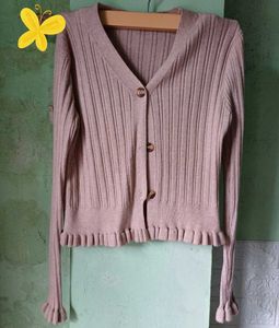 Ruffled Cardigan