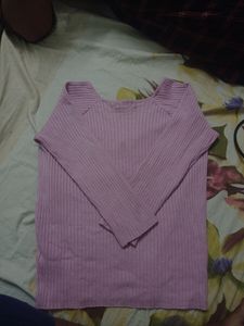 Sweetheart Neck Lavender Ripped Top