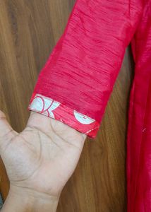 Red A Line Suit With Skirt Size 36 (Alterable)
