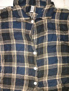 Blue Plaid Crop shirt
