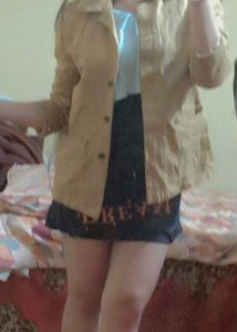 Chic Tan Blazer for Girls