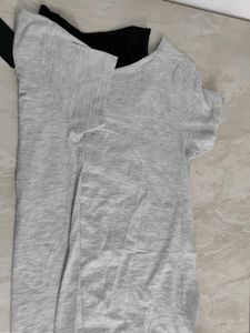 Grey Top For Women With Fancy Neck Design