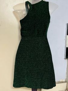 Emerald Green Glitter Mini Dress