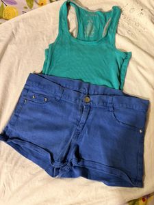 Combo Max Ribbed Tank Top And Shorts