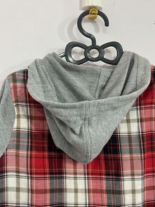 Hooded Plaid Flannel Shirt