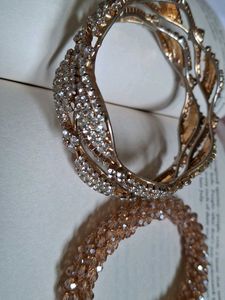 Sparkling Gold Rhinestone Bangle (3piece)