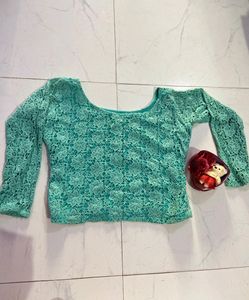 Lace Sea Green Top