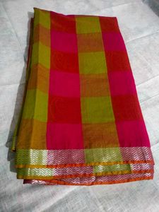 Checked Saree