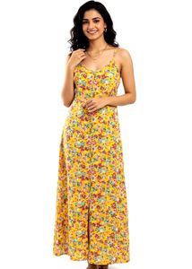 Floral Yellow Maxi Dress XL /38