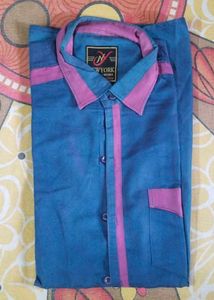 Light Blue, Deep Blue, Athletic T-Shirt And Shirts