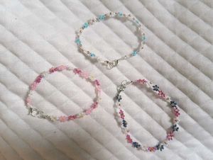 Beaded Flower Bracelet Set