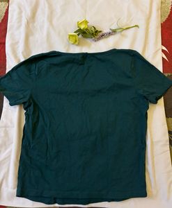 Green Square Neck Top