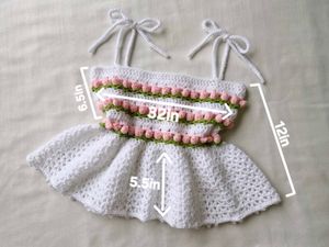 Crochet Tulip 🌷 Ruffle Top