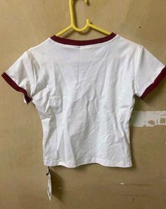 White Ringer Top