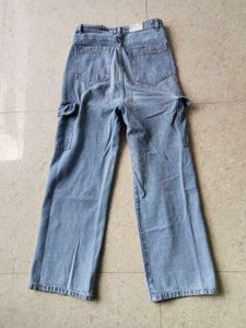 Light Wash Denim Cargo Pants