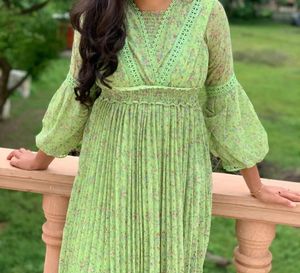 Floral Green Midi Dress