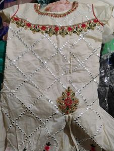 Embroidered White Indian Suit