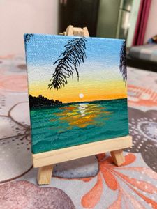 Miniature Sunset Canvas Painting