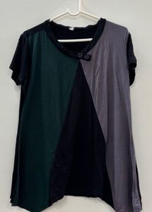Black Colorblock Top