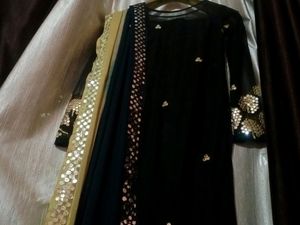 Wedding Wear Net Work Suit Chunni