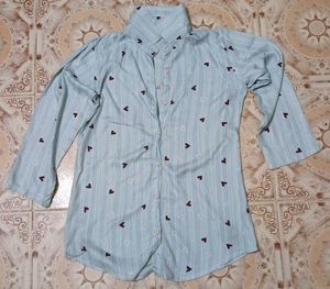 Striped Heart Print Shirt