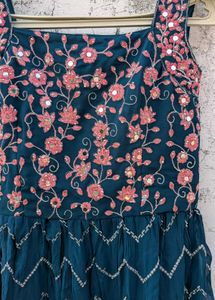 🌸 Elegant Teal Embroidered Sharara Set 🌸