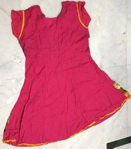 Floral Cotton Kurti Of Pink Colour