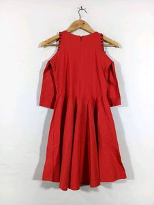 Cold Shoulder Red  Dress(Women&#39;s)