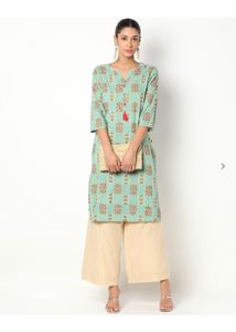 Floral Print Straight Kurta