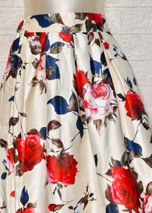 New Piece Satin Floral Skirt Fixed Price