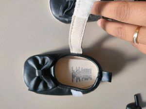 Baby Girl Black Bow Shoes