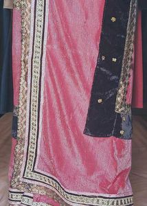 Pink Velvet Saree