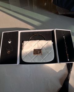 Charles &amp; Keith Quilted Boxy Top Handle Bag - Crea