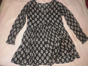 Black &amp; White Print Mini Dress