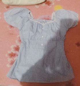 Striped Puff Sleeve Top