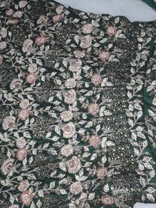 Beautiful Green Wedding Long Dress Velvet Cloth