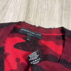 Y2K Long Sleeve Red Camo Top