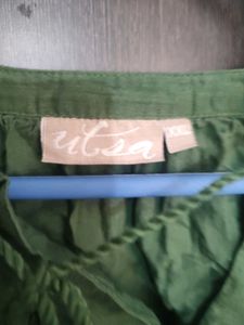 UTSA by Westside Elegant Green Embroidered Top