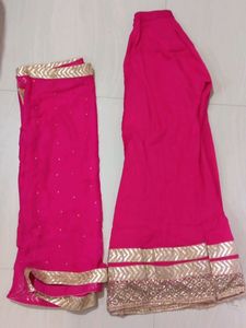 Elegant Pink &amp; Gold Salwar Kameez