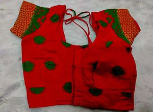 Red color Silk Blouse