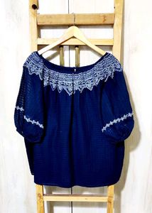 Elegant Embroidered Navy Top size-44-46